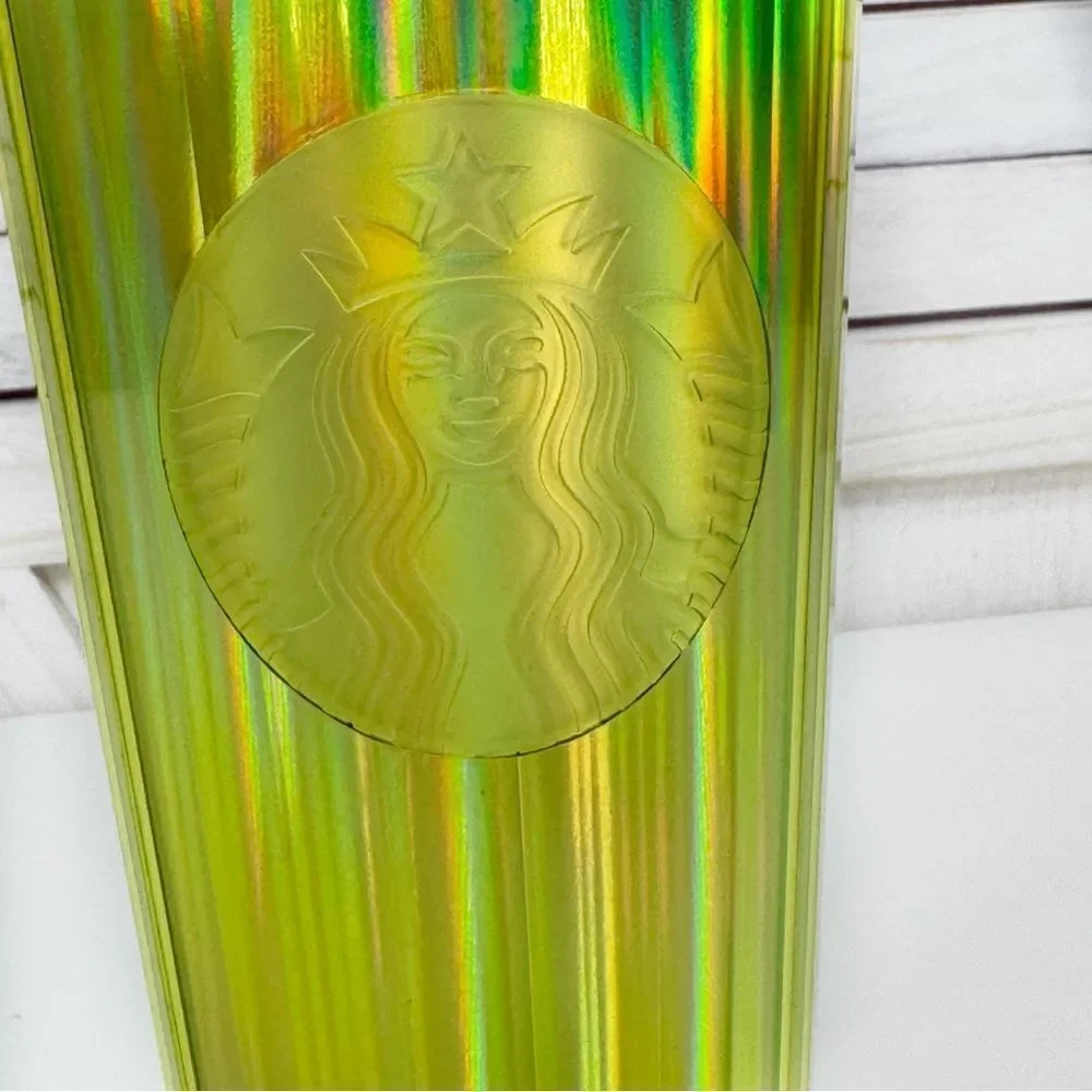 Starbucks Lime Kaleidoscope Iridescent Tumbler Cup With Straw Lid 24oz Venti‎